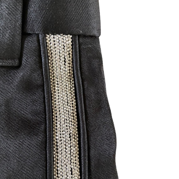 3.1 Phillip Lim Pants Side Silver Beaded Stripe Satin High Rise Jogger Slit Hem - Picture 11 of 13